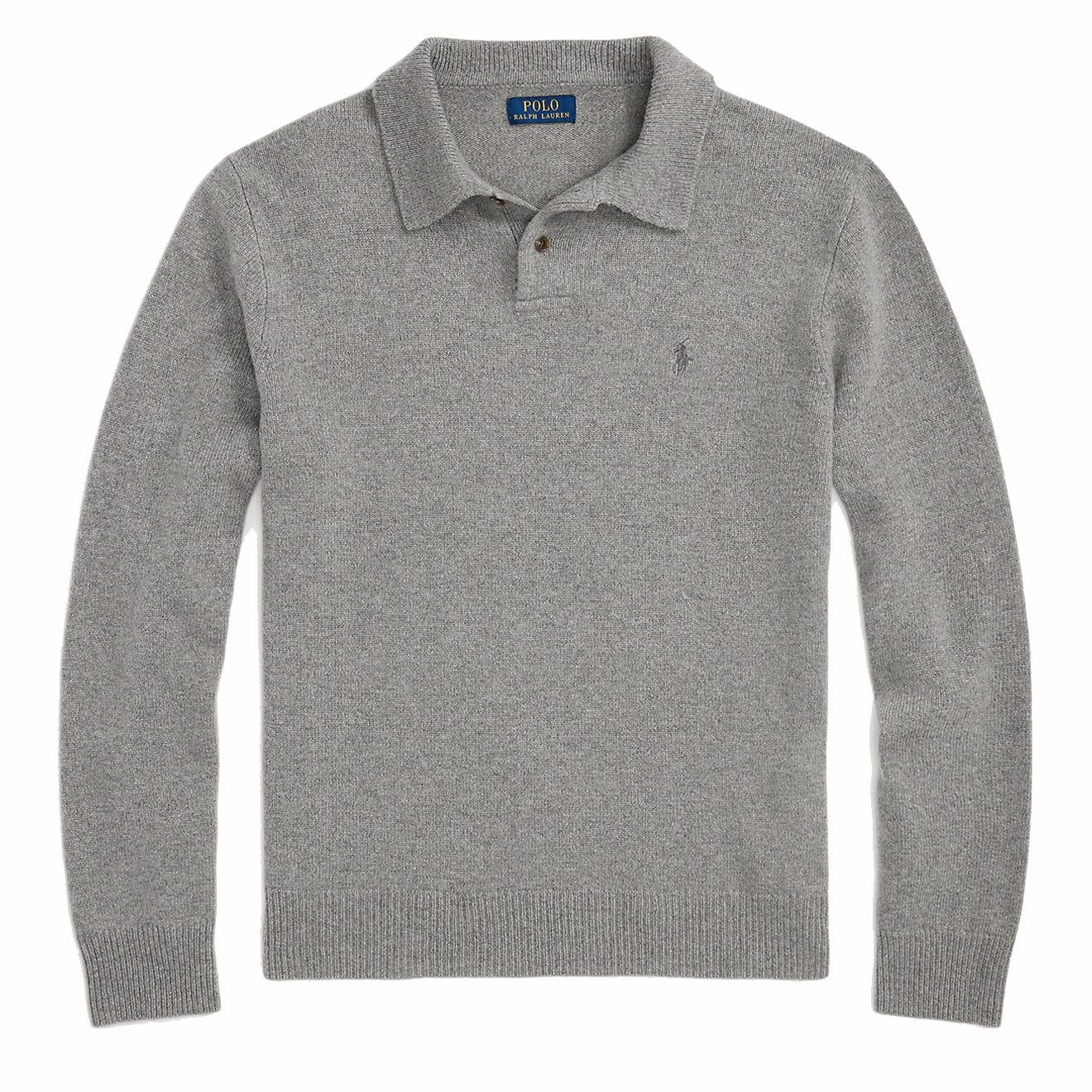 Todays Hot Pick Daily Hot Deal Polo Ralph Lauren Wool-Cashmere Polo-Collar Jumper Fawn Grey Heather