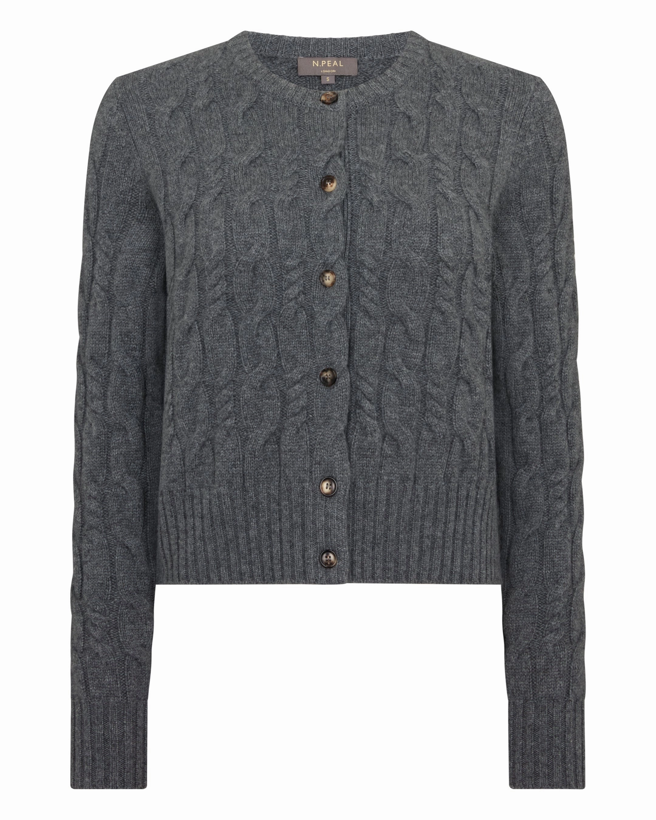 Shop Today Save MustShop Sale Women'S Cable Cashmere Cardigan Elephant Grey