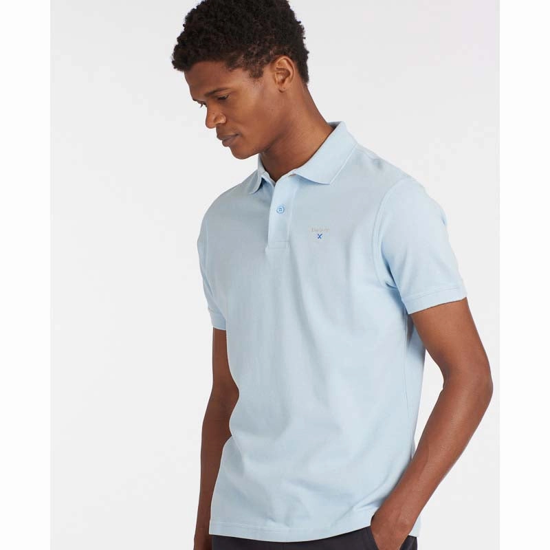 Barbour Original Sports Tailored Fit Mens Polo Shirt - Sky Exclusive Online Offer