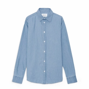 Save Big Online Nn07 Colby Denim Shirt Bleach Indigo