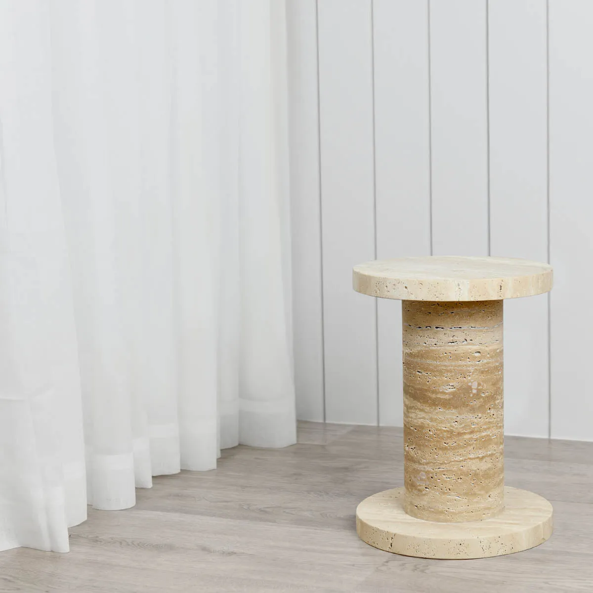 Olin Side Tables (Set of 2, Travertine)