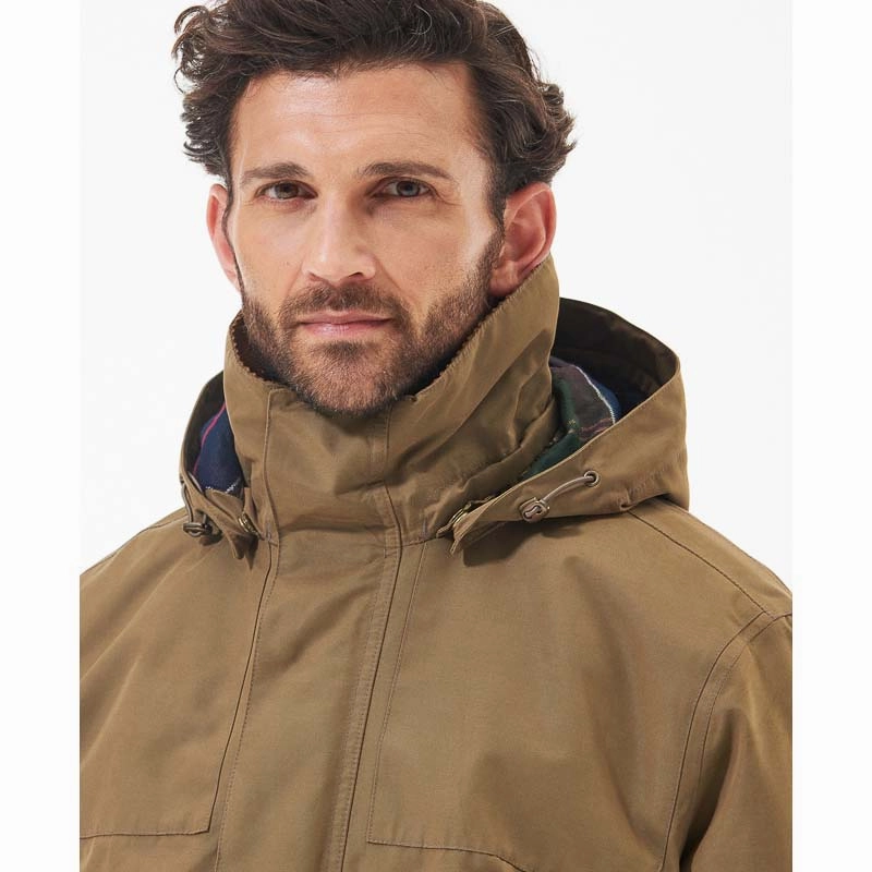 Barbour Lonnen Mens Waterproof Jacket - Clay Perfect Gift Sale