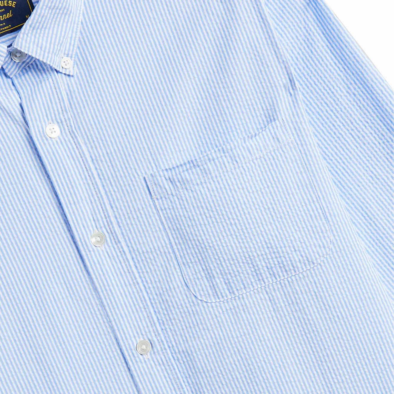 Limited Stock Deals Portuguese Flannel Atlantico Stripe L/S Shirt Blue