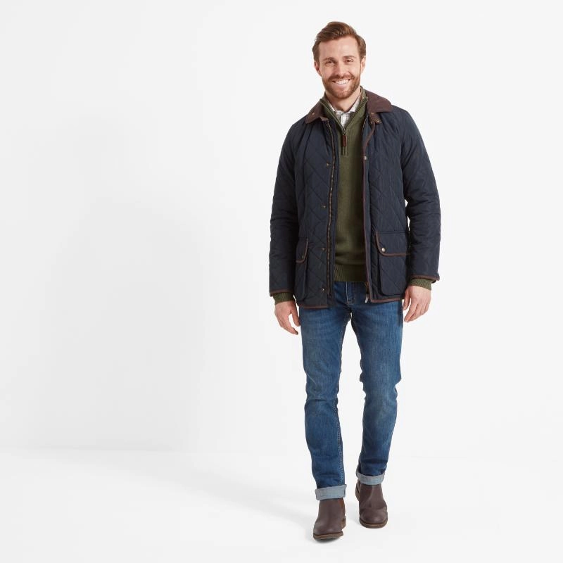 Todays Steal Schoffel Barrowden Mens Quilted Jacket - Midnight