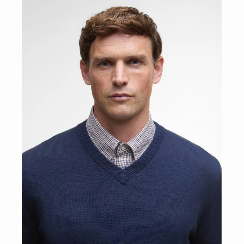Barbour Kelson Mens V-Neck Jumper - Navy Special Online Offer Shop Smart Deals