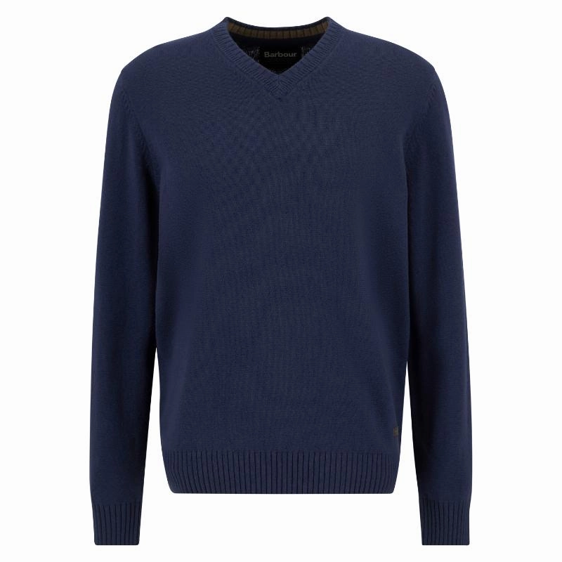 MustHave Deal Barbour Kelson Mens V-Neck Jumper - Navy