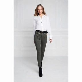 Holland Cooper Biker Ladies Jeans - Hunter Green MustHave Gift Ideas Hot Sale Frenzy