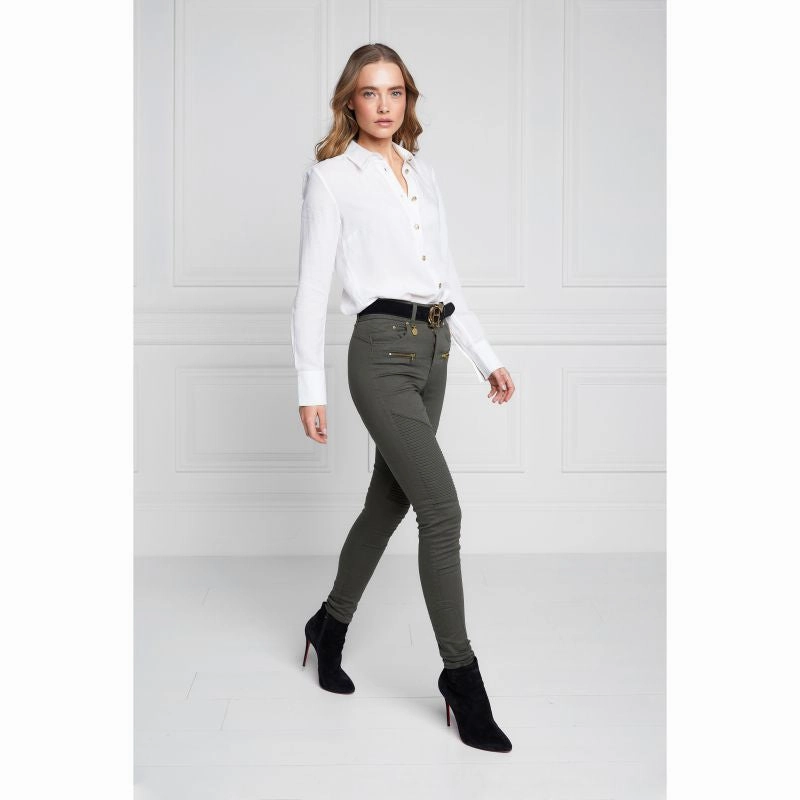 Dont Wait Save Today Sweet Deal Today Holland Cooper Biker Ladies Jeans - Hunter Green
