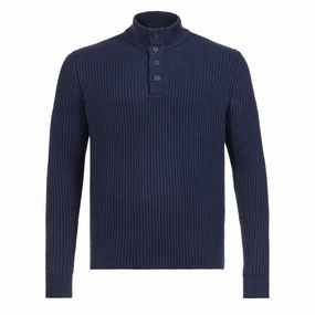 Musto Marina Button Neck Knit Navy Dont Miss Big Savings