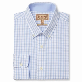 Schoffel Harlyn Tailored Mens Shirt - Blue Check Limited Stock Offer Grab Your Deal Today