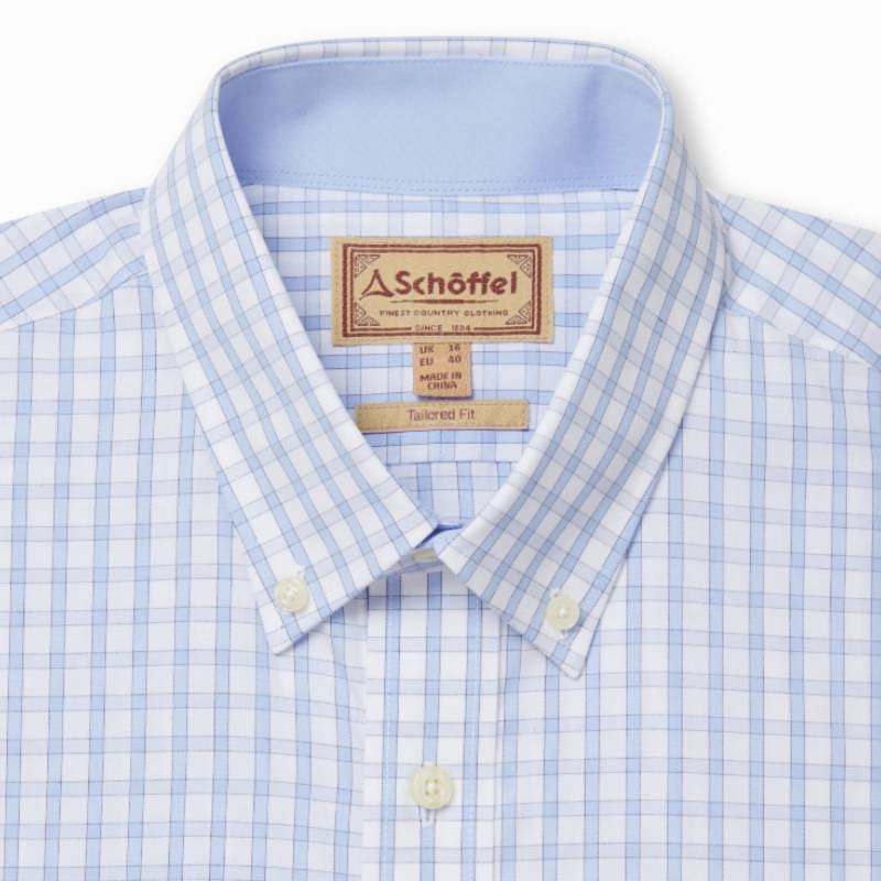 Hot Pick Online Schoffel Harlyn Tailored Mens Shirt - Blue Check