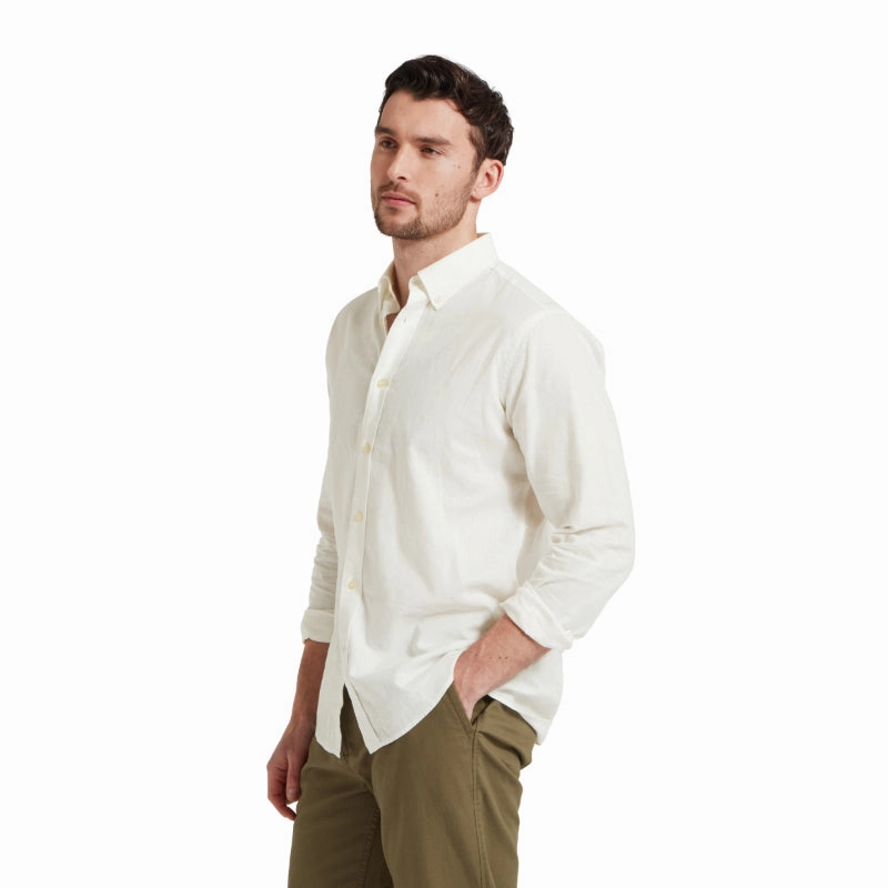 Todays Best Deal Clearance Savings Now Schoffel Walsingham Mens Linen Shirt - White