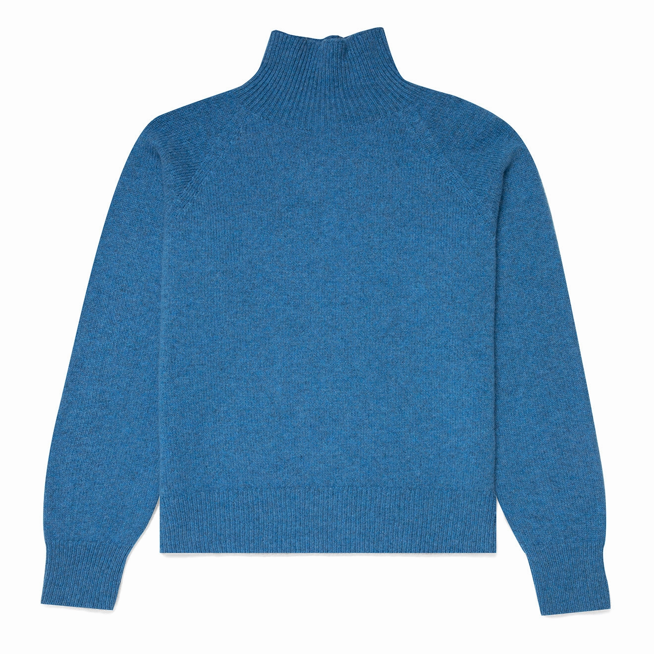 Sunspel Womens Lambswool Funnel Neck Jumper Blue Jean Flash Discount Today Daily Clearance Deal