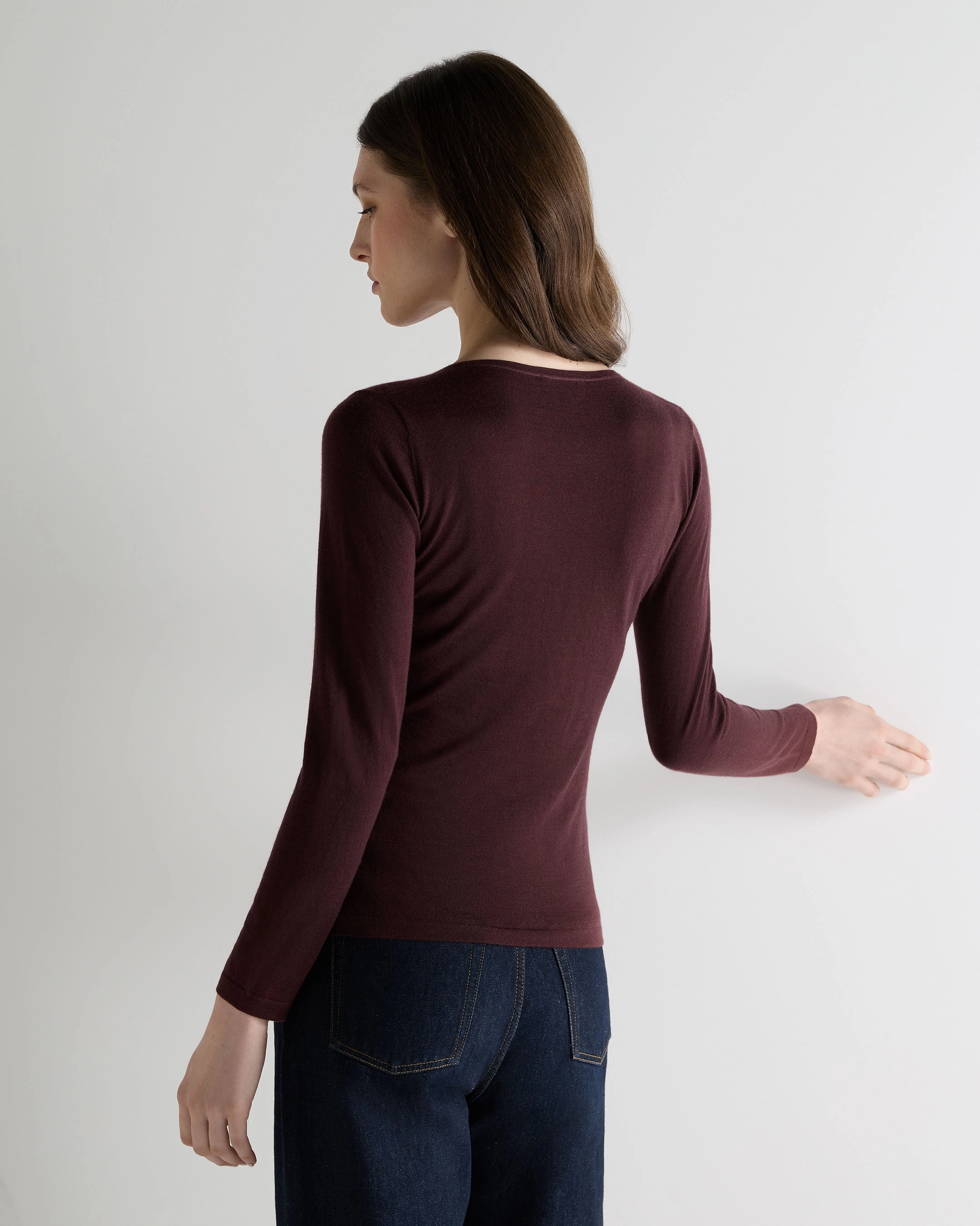 Women'S Imogen Superfine Cashmere V Neck Jumper Claret Red Limited Time Discount