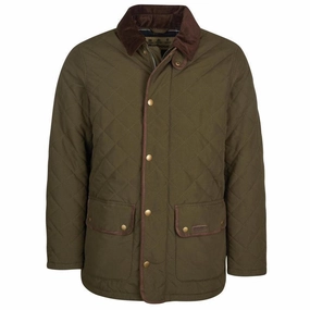 Best Seller Deal Barbour Burton Mens Quilted Waterproof Jacket - Dark Olive