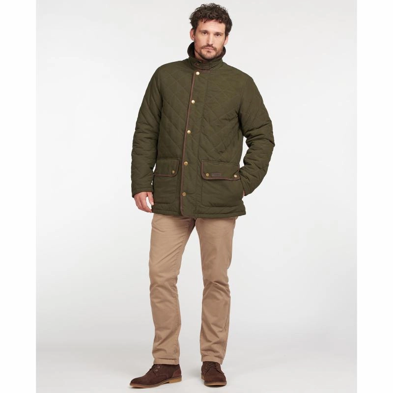 Barbour Burton Mens Quilted Waterproof Jacket - Dark Olive Flash Pick Today