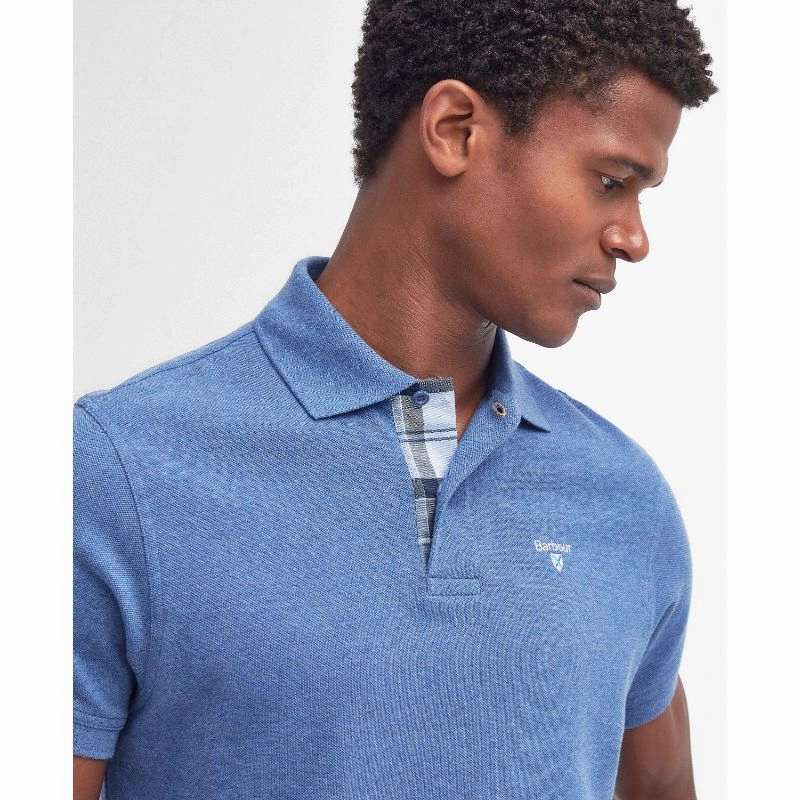 Weekend Flash Offer Exclusive Online Discount Barbour Tartan Pique Mens Polo Shirt - Dark Chambray Marl