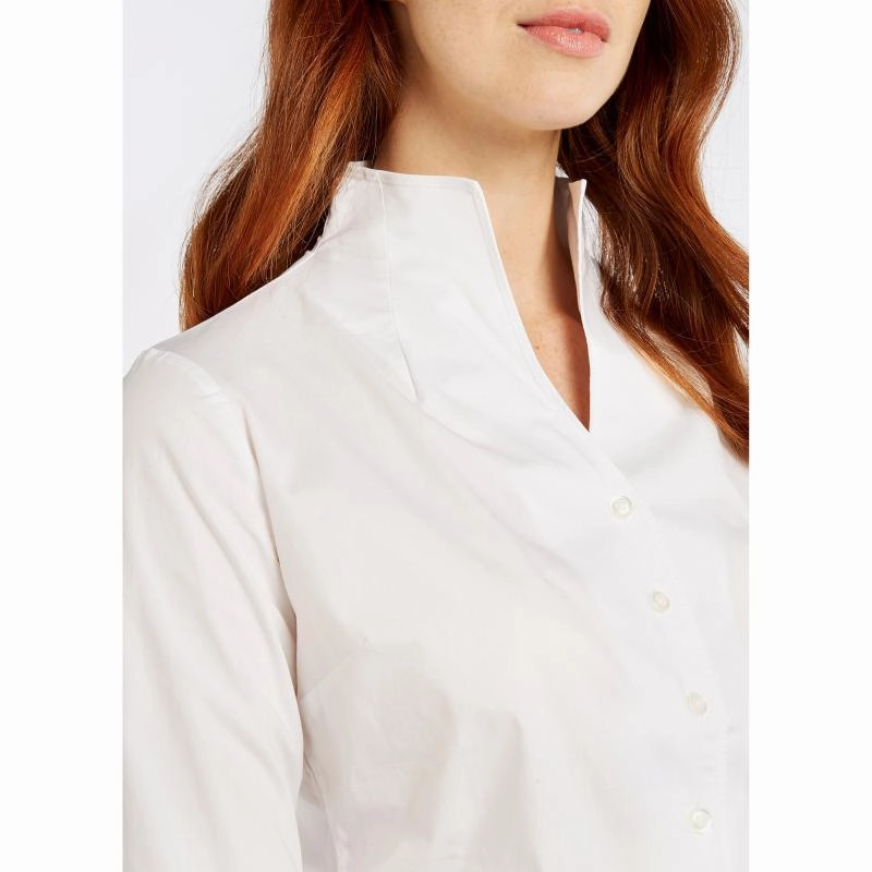 Dubarry Snowdrop Ladies Portrait Collar Shirt - White Shop Save Big