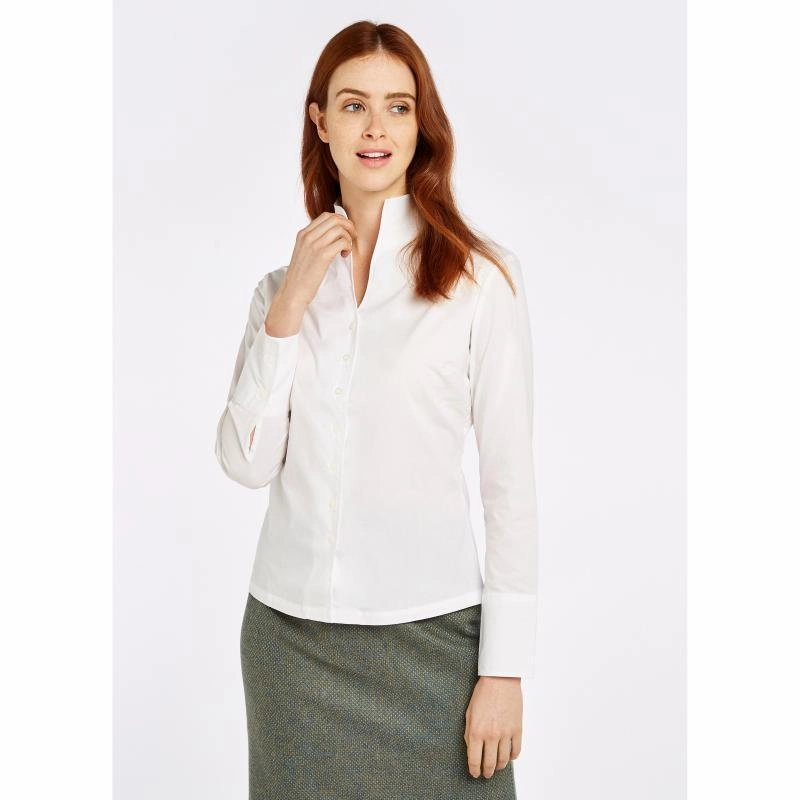 Dubarry Snowdrop Ladies Portrait Collar Shirt - White Surprise Offer Now Hot Sale Today