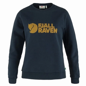 Fjallraven Womens Logo Sweater Dark Navy Shop Now Save