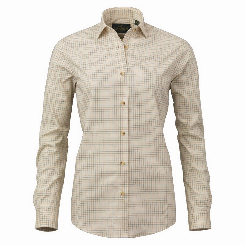 Laksen Mia Ladies Shirt - Brownie/Burnt Orange/Cornflower Today Only Special Exclusive Holiday Deal