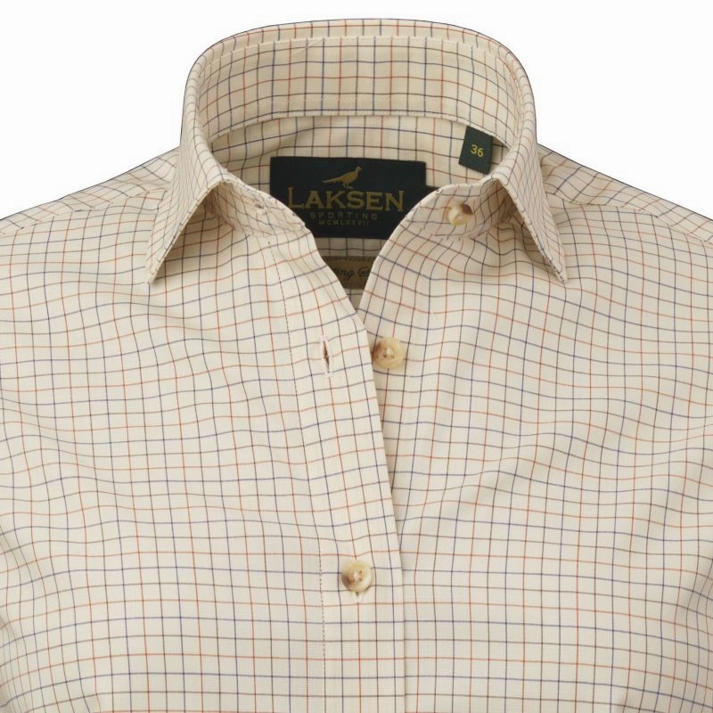 Laksen Mia Ladies Shirt - Brownie/Burnt Orange/Cornflower EndofWeek Deals