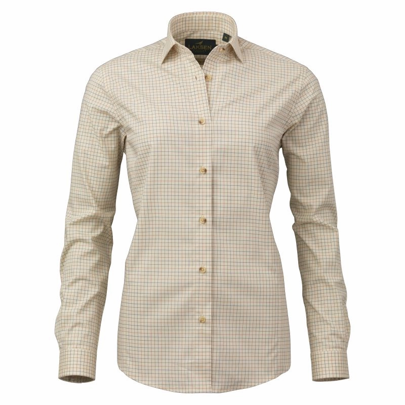 Shop Now Save Laksen Mia Ladies Shirt - Brownie/Burnt Orange/Cornflower
