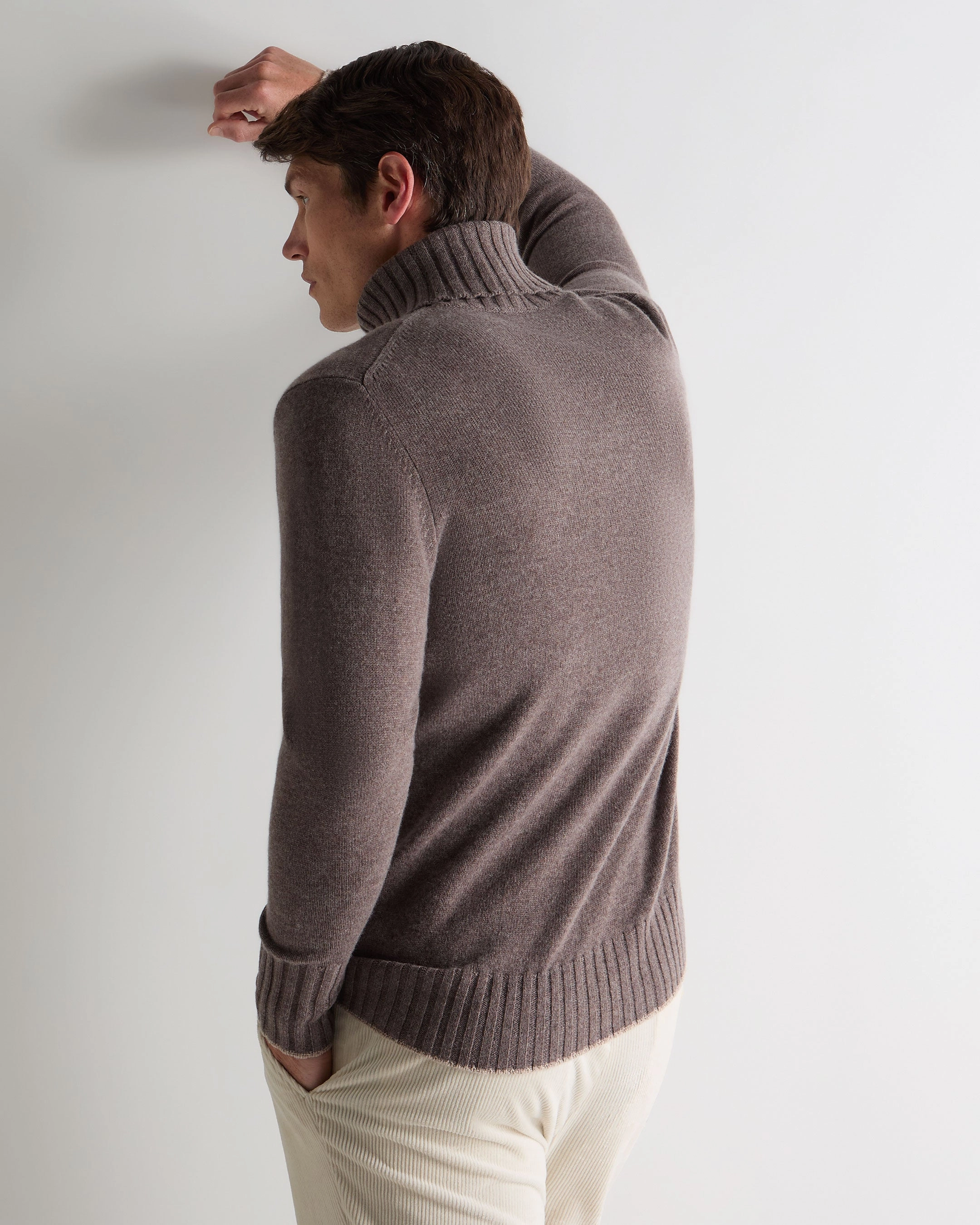 Men'S Brompton Roll Neck Cashmere Jumper Otter Brown Todays Trending Deals Dont Wait Save Today