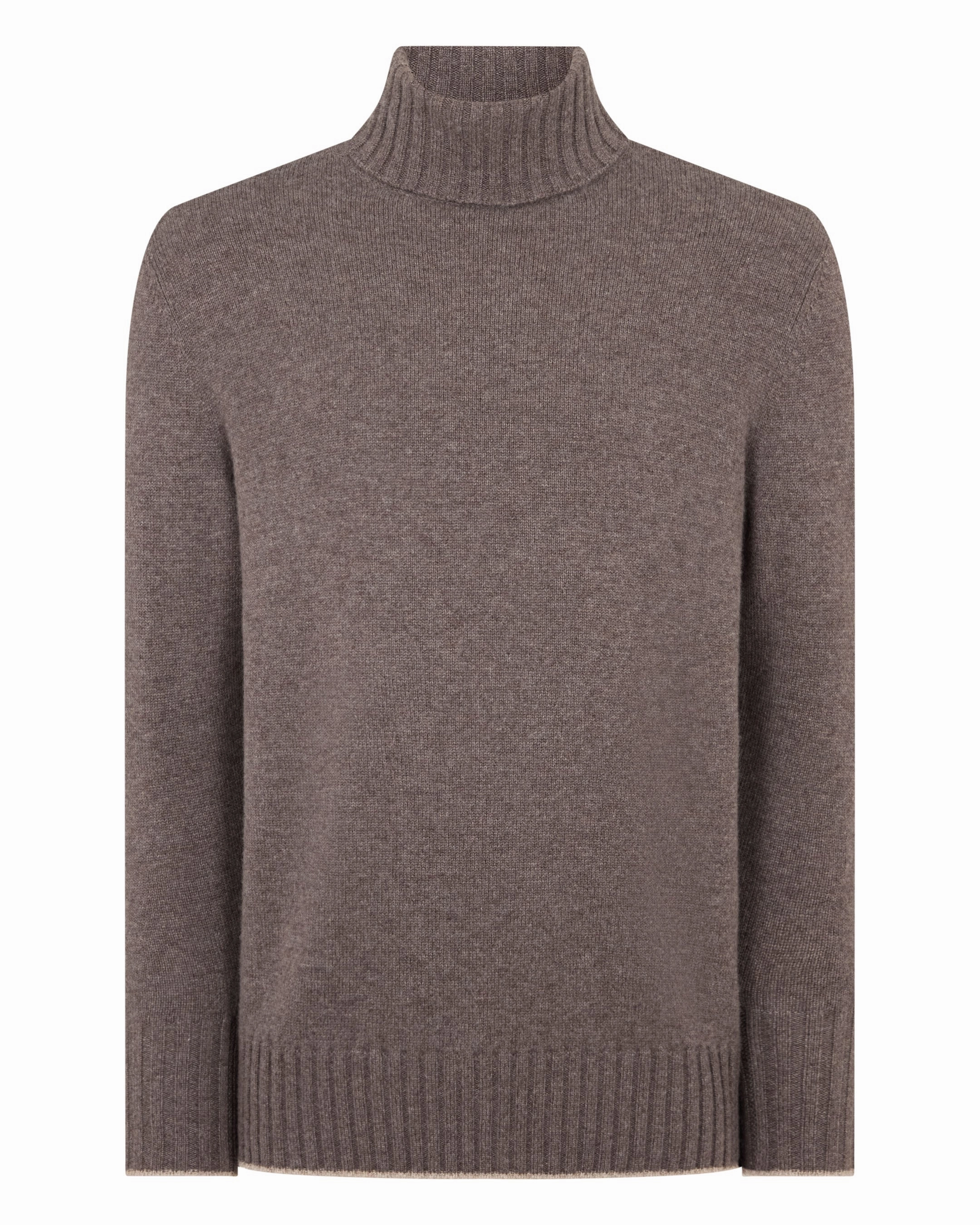 Deal Frenzy Today Hot Pick Deal Men'S Brompton Roll Neck Cashmere Jumper Otter Brown
