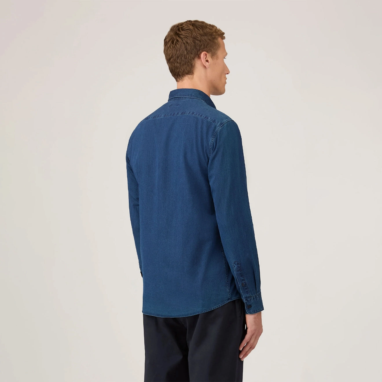 Sunspel Button Down Shirt Indigo Mega Online Discount