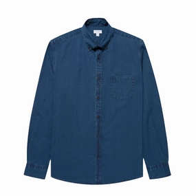 Today Only Offer Sunspel Button Down Shirt Indigo