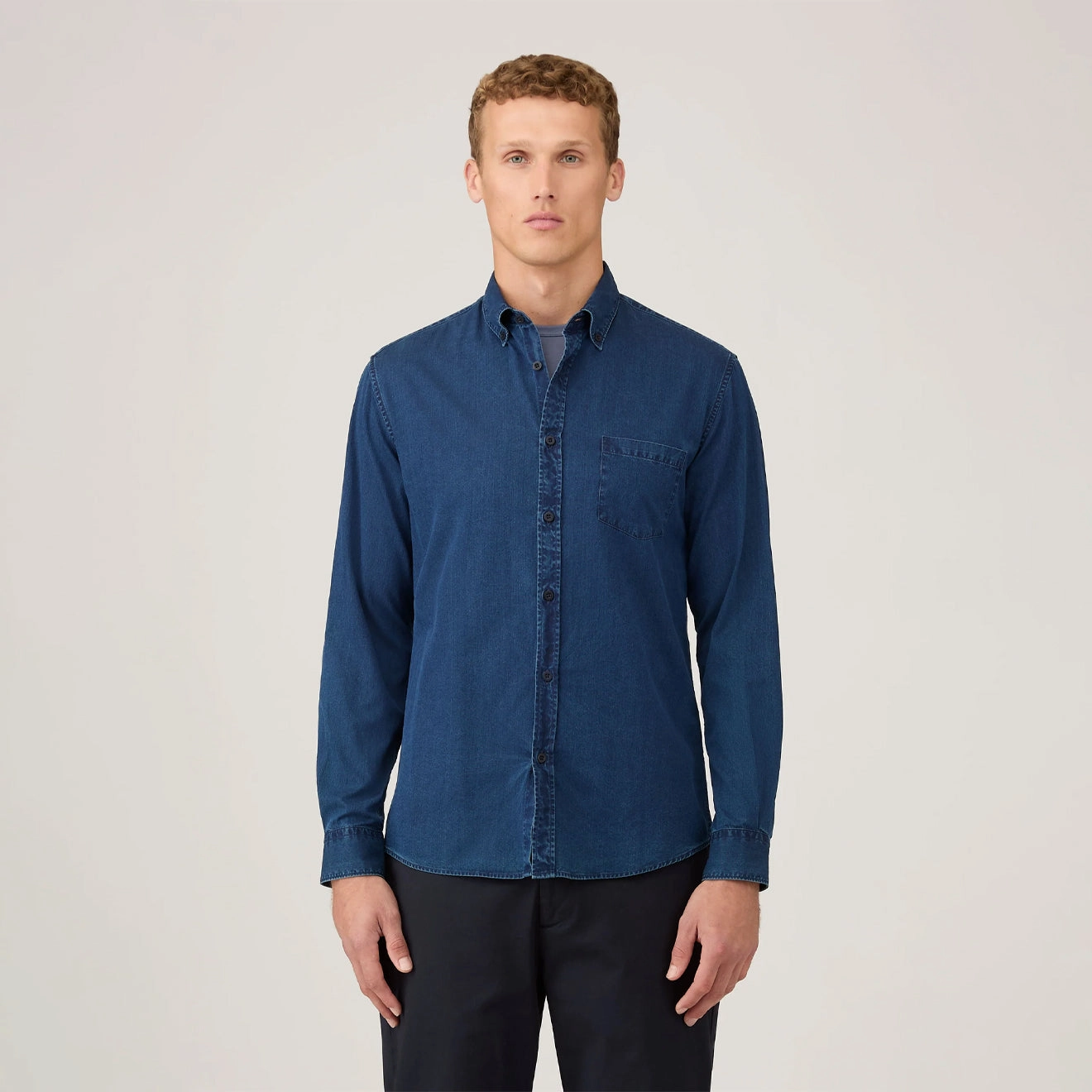 Limited Offer Alert Flash Sale Alert Sunspel Button Down Shirt Indigo