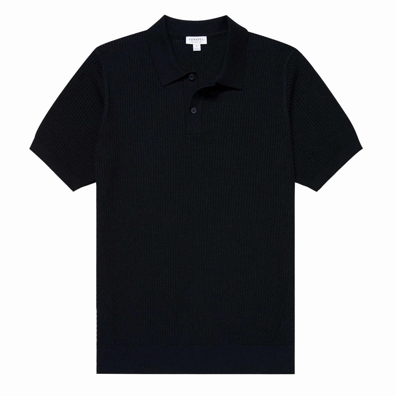 Sunspel Mesh Stitch S/S Polo Knitwear Navy Dont Miss Big Savings