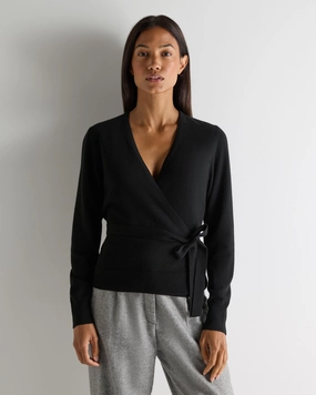 Women'S Arabella Wrap Cashmere Cardigan Black Limited Stock Offer