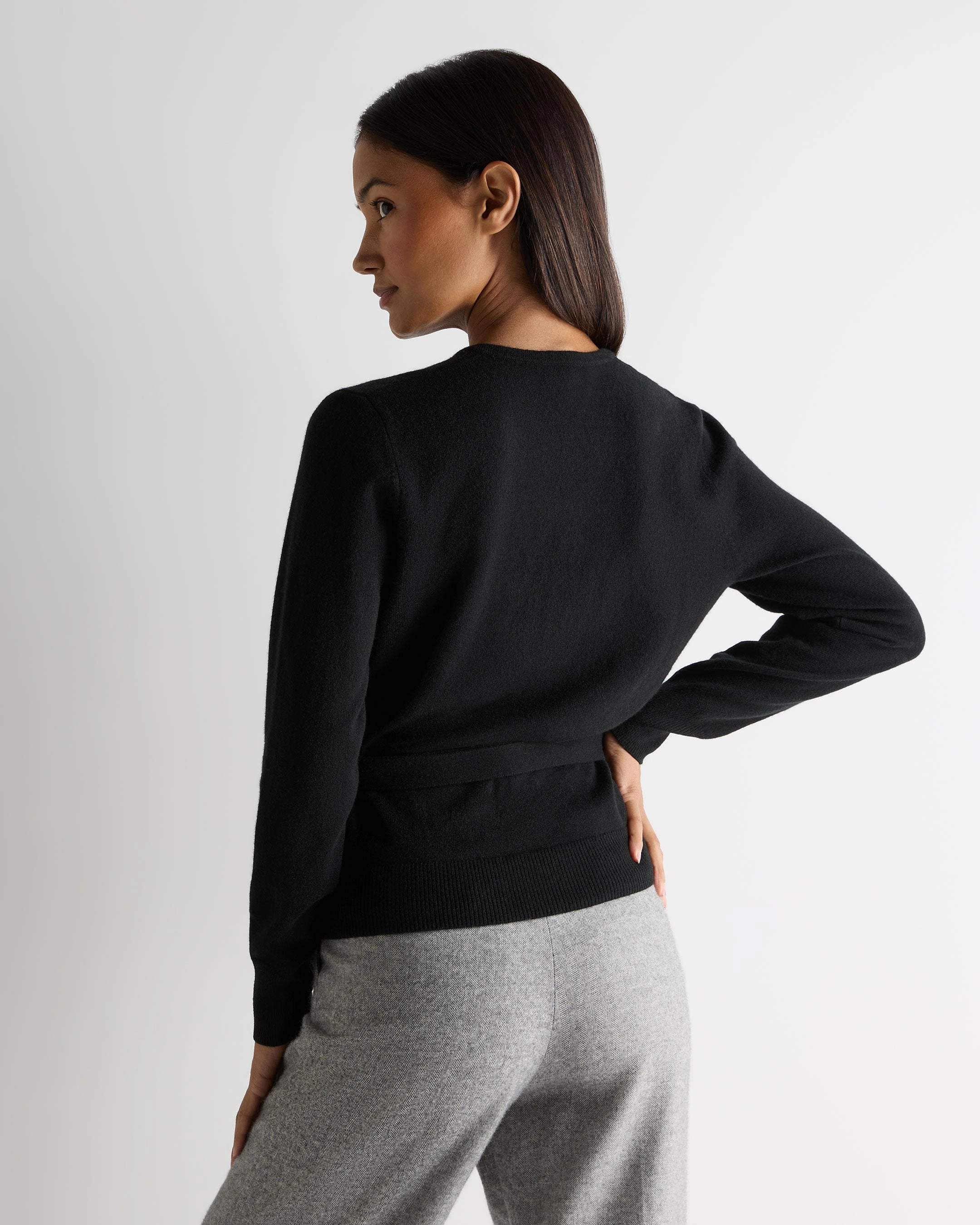 Women'S Arabella Wrap Cashmere Cardigan Black Exclusive Holiday Deal Hot Savings Alert