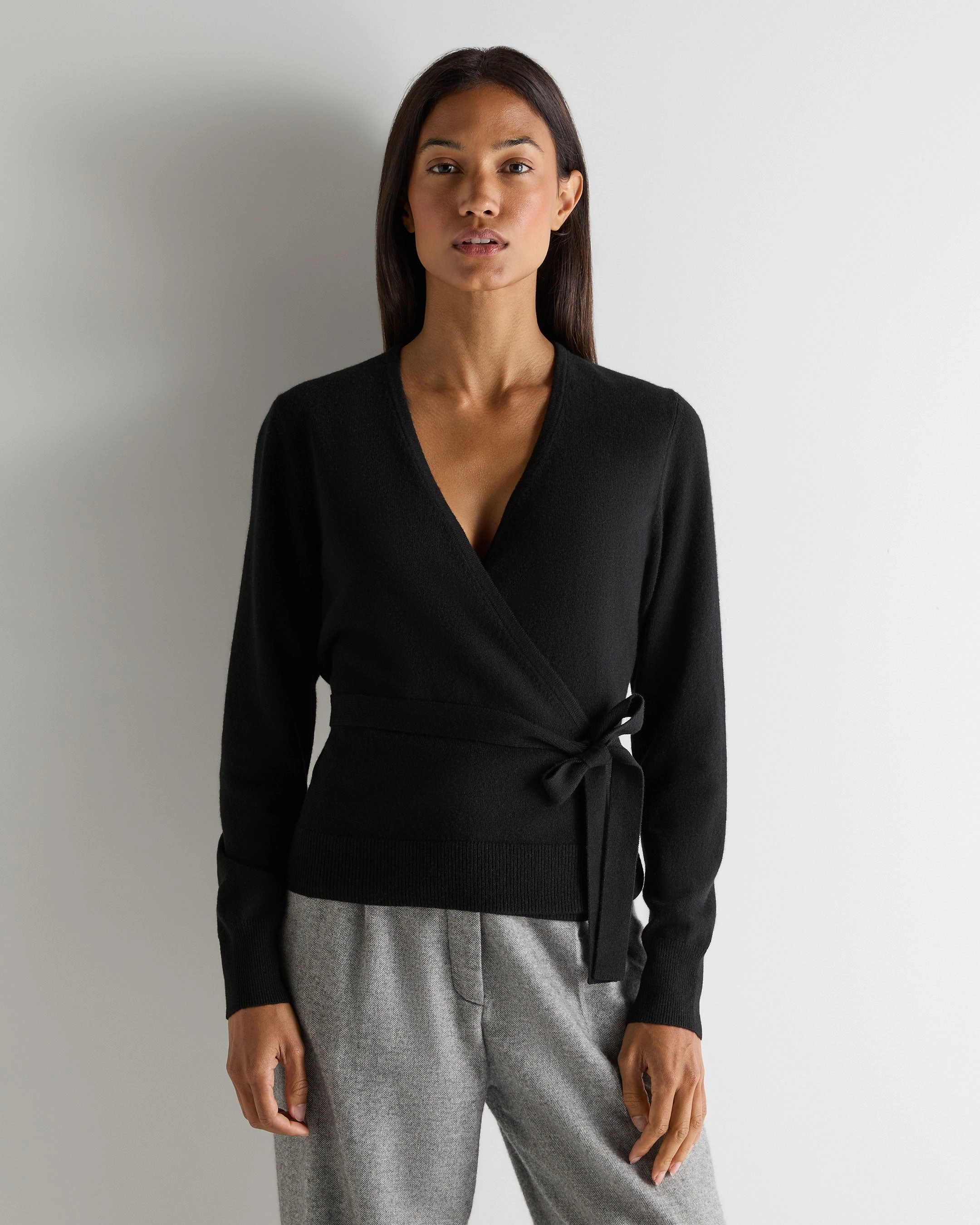 Women'S Arabella Wrap Cashmere Cardigan Black Limited Stock Offer