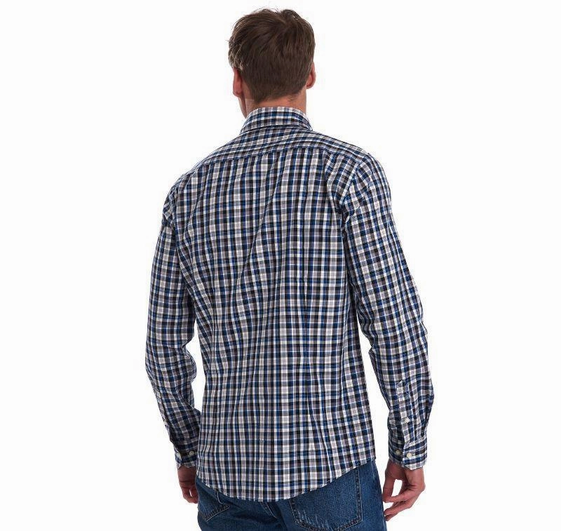 Barbour Country Check 2 Tailored Mens Shirt - Blue Price Drop Today