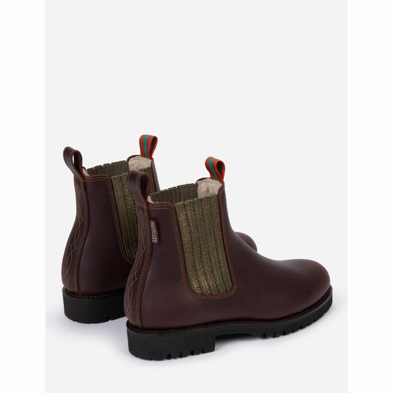 Penelope Chilvers Oscar Shearling Lined Ladies Leather Boots - Conker/Khaki Todays Best Deal