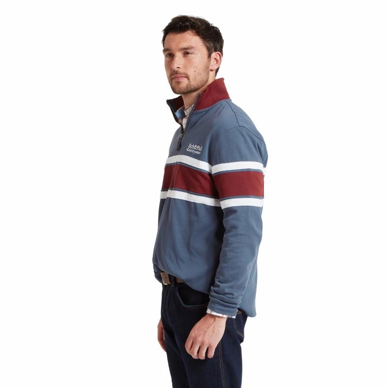 Schoffel Exmouth Heritage 1/4 Zip Jumper - Oxford Navy Clearance Savings Now