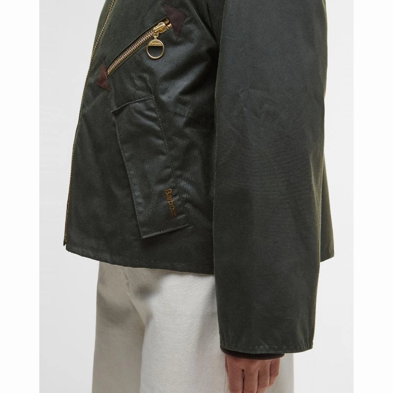 Limited Time Steal Shop Todays Picks Barbour Arlene Ladies Wax Jacket - Fern/Ancient Tartan