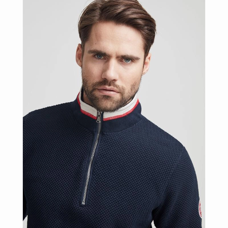 Holebrook Classic Windproof Mens 1/4 Zip Jumper - Navy Online Deal Frenzy