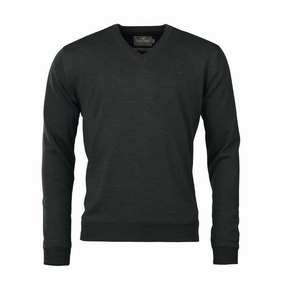 Laksen Grantham Windstopper V-Neck Merino Mens Jumper - Olive Dont Wait Save