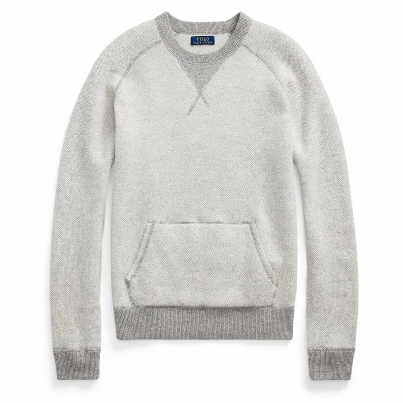 Polo Ralph Lauren Reversible Cashmere Sweater Grey Multi Instant Hot Deal Instant Savings Deal