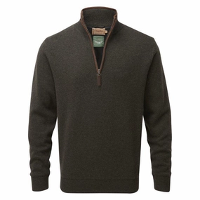 Sale Ending Soon Schoffel Lambswool Aerobloc 1/4 Zip Neck Jumper - Loden