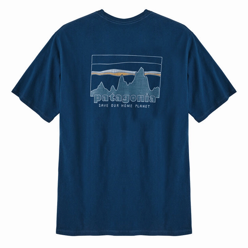Patagonia 73 Skyline Organic T-Shirt Lagom Blue Daily Special Offer