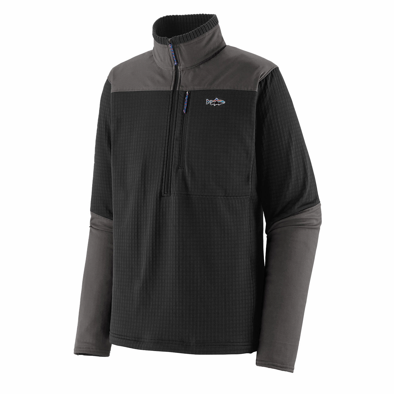 Patagonia Long-Sleeved R1 Fitz Roy 1/4-Zip Black Trending Deals Today