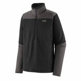 Hot Sale Today Patagonia Long-Sleeved R1 Fitz Roy 1/4-Zip Black