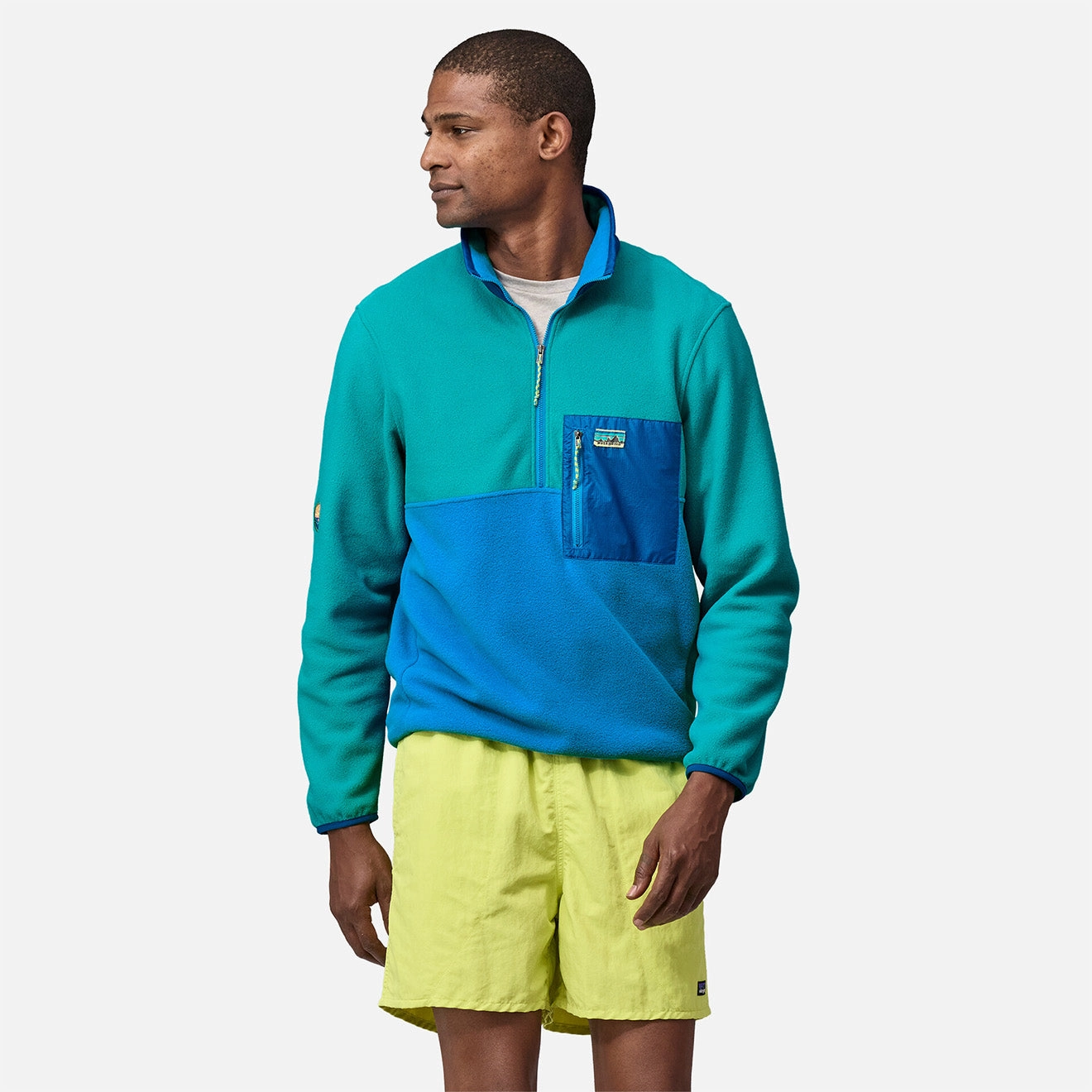 Patagonia Microdini 1/2 Zip Pullover Fleece Vessel Blue Flash Offer Today