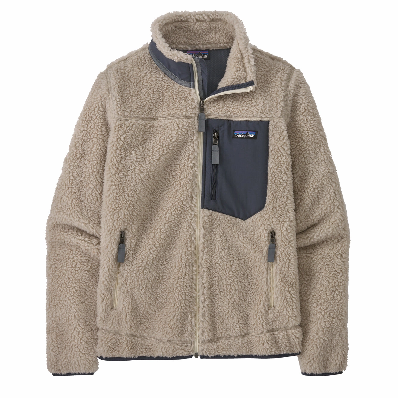 Patagonia Womens Classic Retro-X Jacket Natural / Smolder Blue Steal Todays Offer