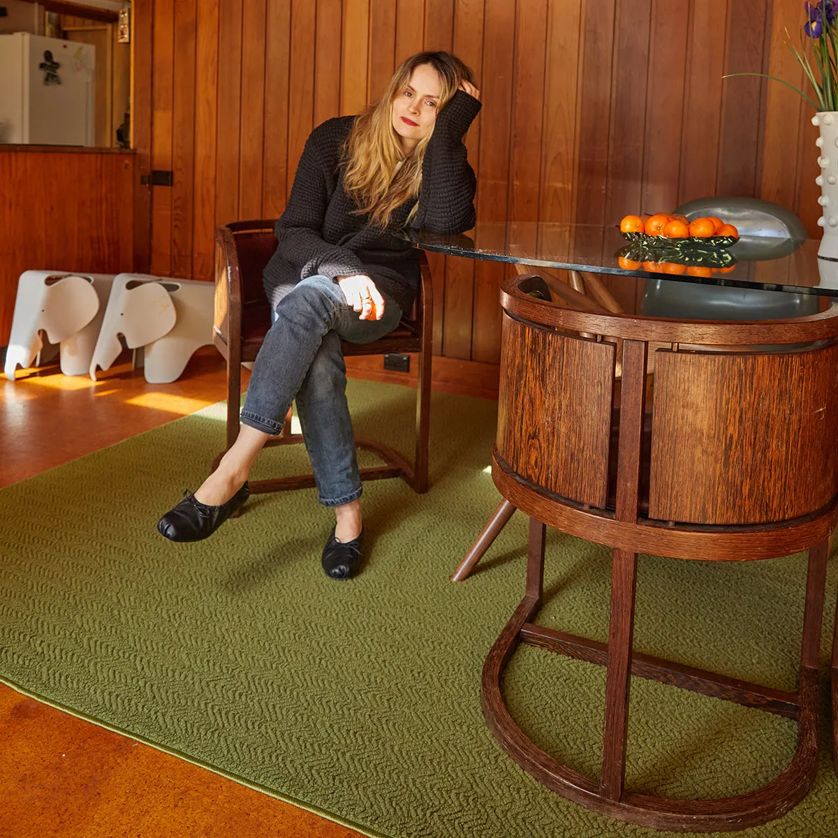 Peace Vegan Shearling Washable Rug